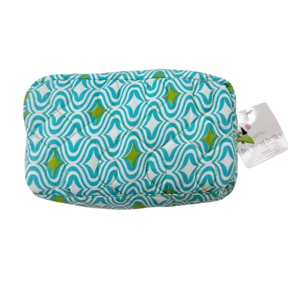 NWT Quilted Cosmetic Bag Buckhead Betties Curve Appeal Turquoise Green